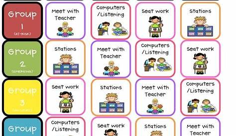 kindergarten center rotation chart