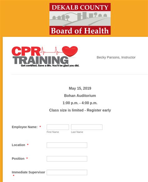 Cpr Training Form Template Jotform