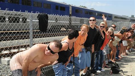 More Than 100 People Crack Up For Annual Train Mooning Event Driving