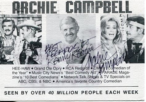 Archie Campbell Hee Haw And Grand Ole Opry Country Comedian Signed Photo