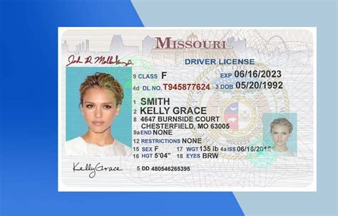 Missouri Drivers License Psd Template Download Photoshop File