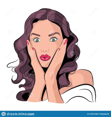 Vector Illustration Of An Amazed Woman Or Girl Stock Illustration Illustration Of Expression