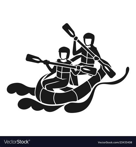 Double Rafting Icon Simple Style Royalty Free Vector Image