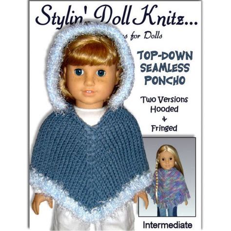 Knitting Pattern Fits 18 Inch Dollsamerican Girl Doll Poncho Pdf Our