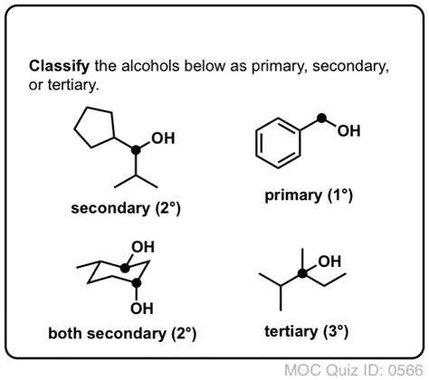 Determine The Type Of Alcohol Represented By Each Structure