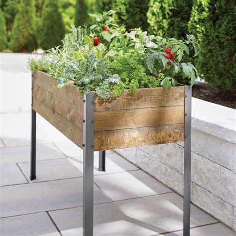 Better Homes And Gardens 47 Rustic Elevated Planter With Self Watering