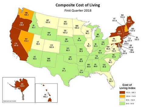 Cost Of Living Map Cost Of Living Us States Cost