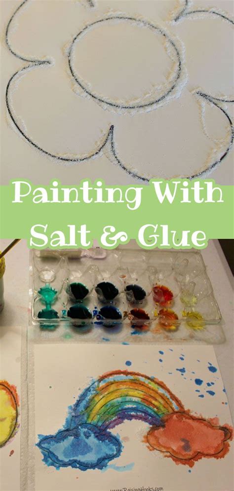 Painting With Salt And Glue Salt Painting Crafts For Kids Painting