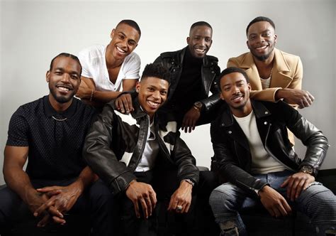 the handsome cast of the new edition story from left luke james keith powers bryshere gray