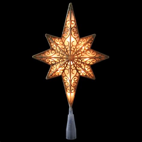 Northlight 10 Frosted Star Of Bethlehem Gold Scroll Christmas Tree