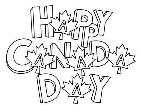 Happy Canada Day Coloring Page Free Printable Coloring