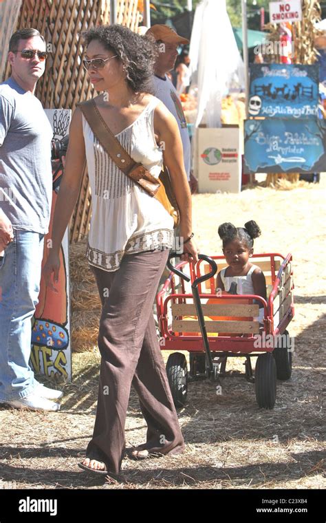 Gina Torres And Daughter Delilah Fishburne Visit Mr Bones Pumpkin