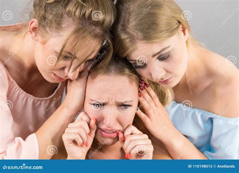 Friends Helping Sad Woman Stock Image Image Of Female 110198015