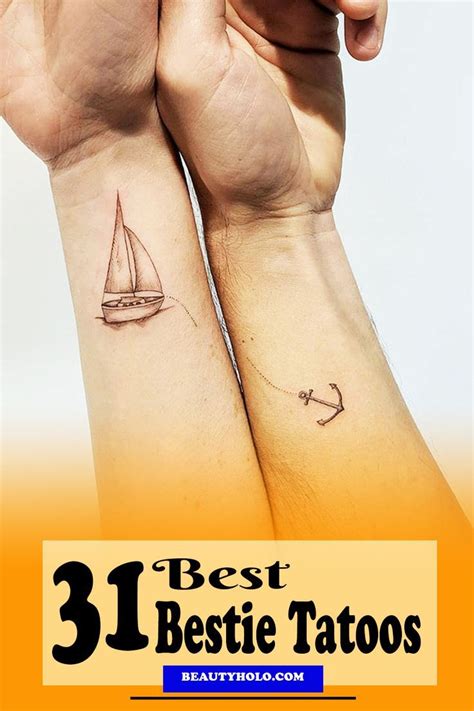 Two People Holding Hands With Tattoos On Their Arms And The Words Best Betie Tattoos Above Them