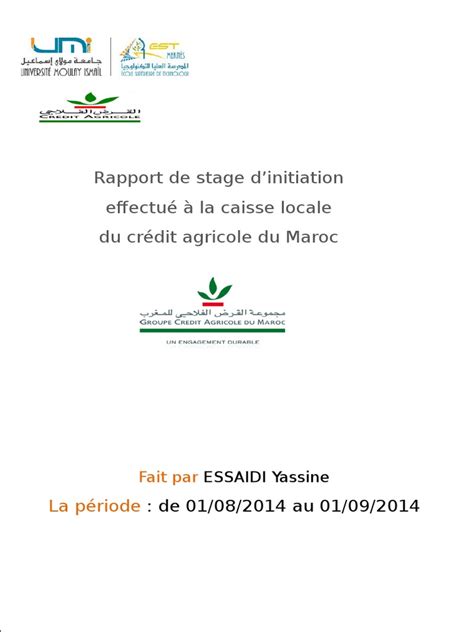Rapport De Stage Fait Par Essaidi Yassine 2 1docx Chèque Banques
