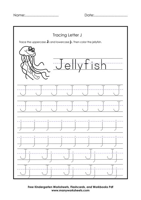 You can even play the game with vegetables or daily objects. Tracing Letter J Worksheet