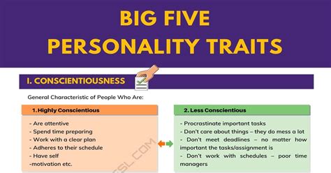 The Big Five Personality Traits Memo English Esl Video Lessons My Xxx