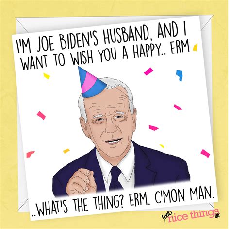 Joe Biden Birthday Card Funny Birthday Card