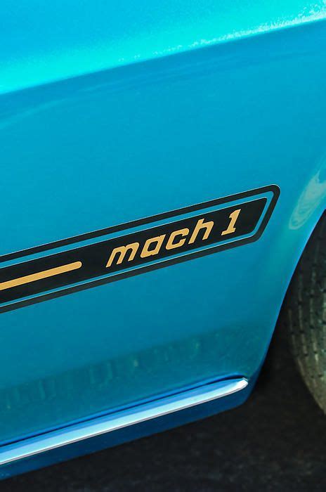 1969 Ford Mustang Mach 1 Side Emblem By Jill Reger Mustang Mach 1