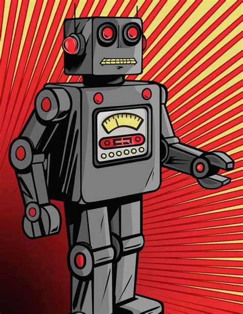 Posts About Retro Robot Vector Classic Poster Cody Rostron Illustration