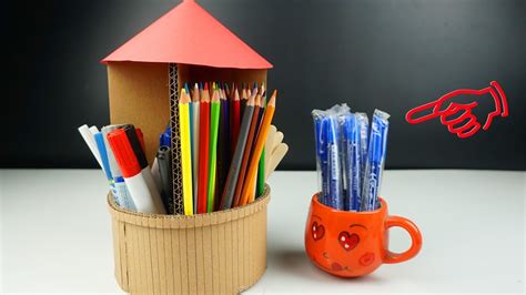 How To Make Pen Holder Diy Pencil Stand From Cardboard Youtube