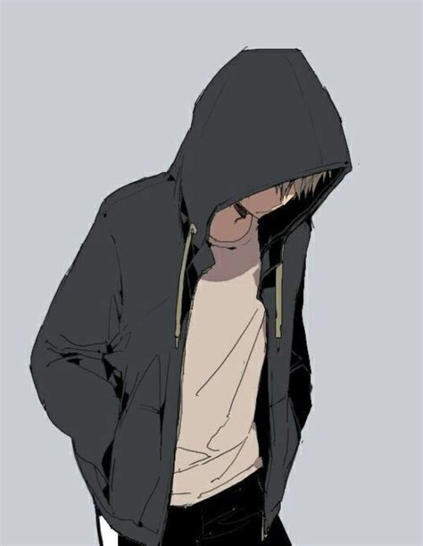 Introvert Hood Anime Boy PNG