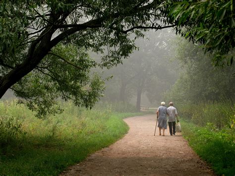 Cute Old Couple Walking Around A Park In Moscow Russia I Won First