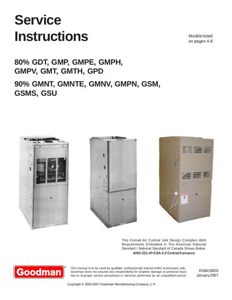 Goodman Gmp100 3 Manual