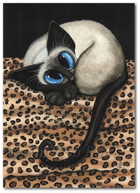 Siamese Cat Leopard Cat Nap Fine Art Prints By Bihrle Ck397 Etsy