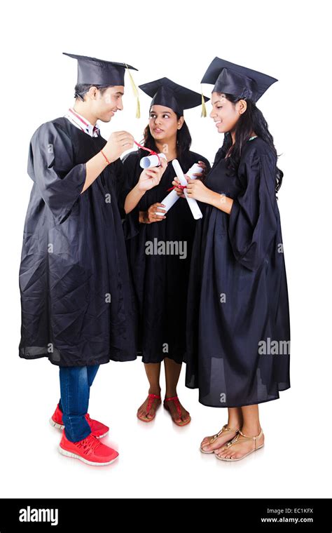 Indian College Friends Graduation Degree Stock Photo Alamy