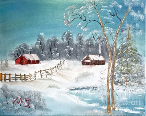 Winter Farm Painting By Joseph Summa Pixels