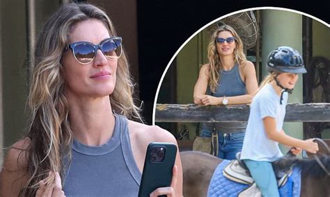 gisele bundchen looks on proudly during daughter vivian s riding lesson near miami trendradars