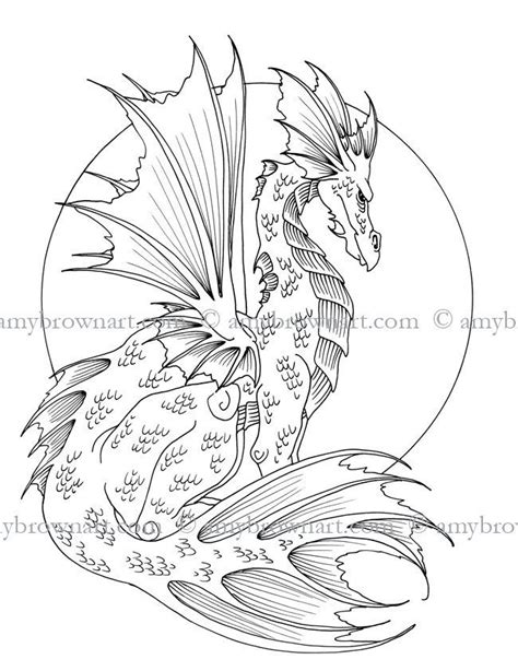 Dragon Set 4 Coloring Pages By Coloryourfantasy On Etsy Amy Brown Amy