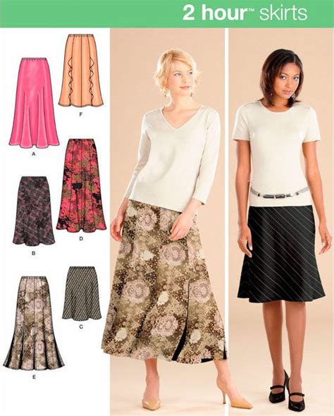 Plus Size Skirt Sewing Pattern 2 Hour Easy Skirts Sizes 14 20 Skirt Pattern Skirt Patterns