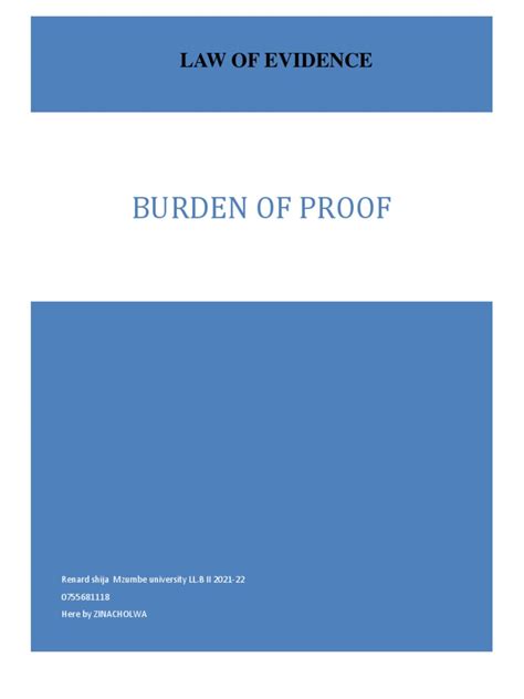 Burden Of Proof Pdf Pdf Burden Of Proof Law Evidence Law
