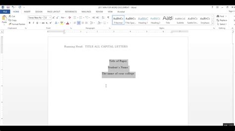 Inconsistent formatting can flip a seemingly stable document into chaos. 2017 APA FORMAT FOR WORD DOCS - YouTube