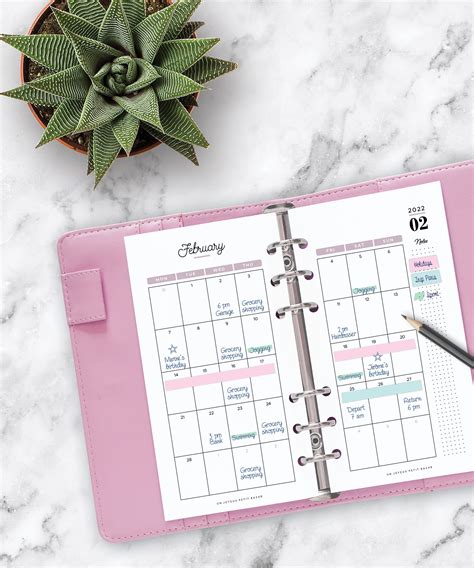 2021 2022 Monthly Planner Printable 2021 2022 Monthly Etsy