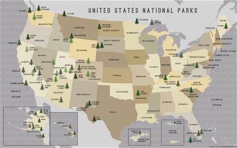 United States National Parks Map Printable
