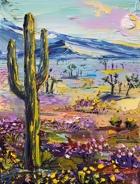 Lisa Elley Desert Bloom Oil Painting For Sale At 1stdibs Desert