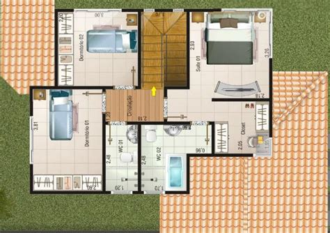 Plano De Casa Moderna 133m2 3 Dormitorios Y 2 Pisos