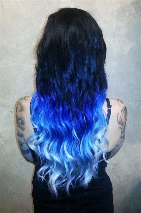 The pretty way to fade your hair color. Black to light blue ombre | Crazy Hair Colors! | Pinterest ...