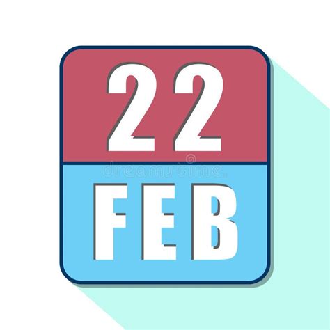 February 22nd Day 22 Of Monthsimple Calendar Icon On White Background