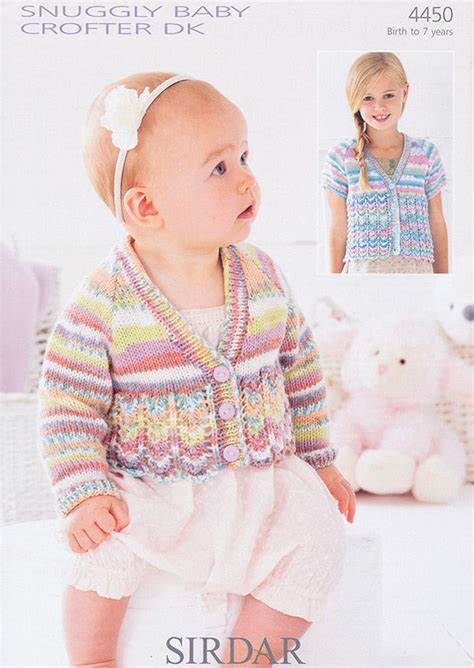 4450 Sirdar Snuggly Baby Crofter Dk Cardigan Knitting Pattern To