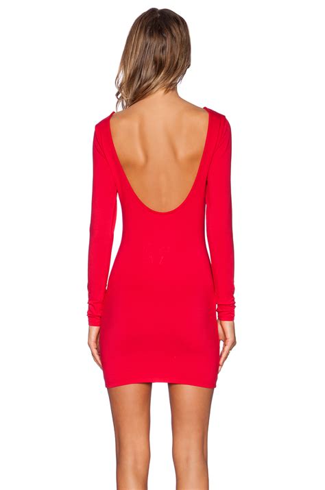 Bobi Spandex Low Back Mini Dress In Red Lyst