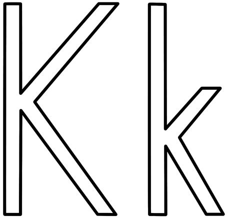 Letter K  Coloring Page (Alphabet)