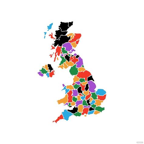 Uk Counties Map Vector In Illustrator Eps  Png Svg Download
