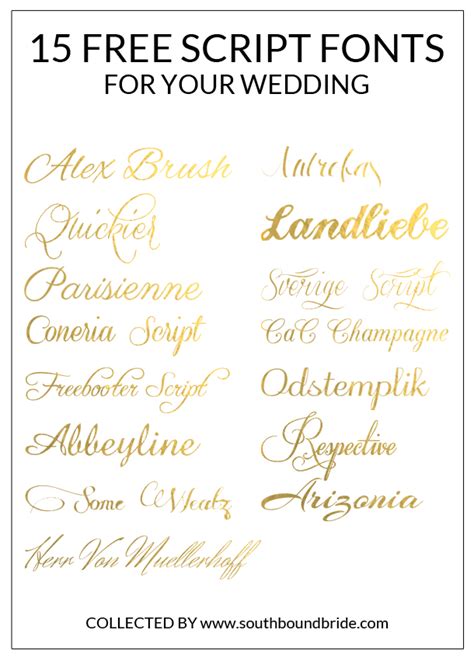 15 Free Script Fonts For Your Wedding Southbound Bride