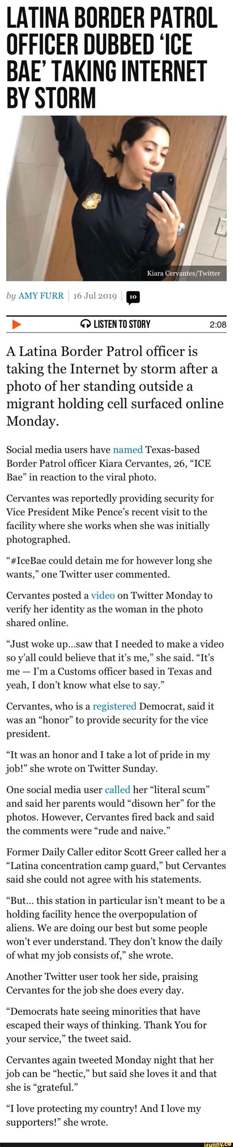 latina border patrol officer dubbed “ice bae taking internet by storm o listen t0 story 2 08