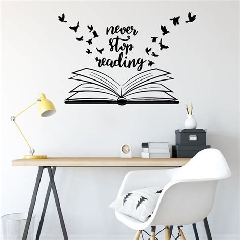 Never Stop Reading Wall Decal Library School Classroom Etsy