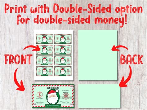 Editable Christmas Printable Play Money Santa Bucks Fake Etsy